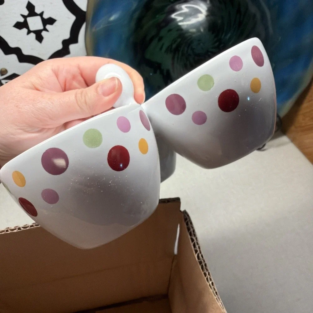 Pampered Chef Simple Additions Polka Dot 3 Bowl Condiment Server